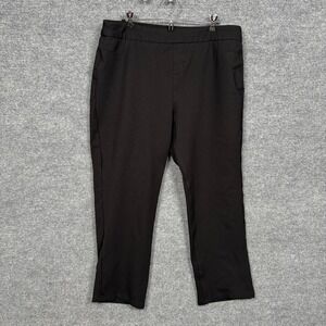 Soft Surroundings Petite Size XL Pants Cropped Black Rayon Nylon Blend Stretch